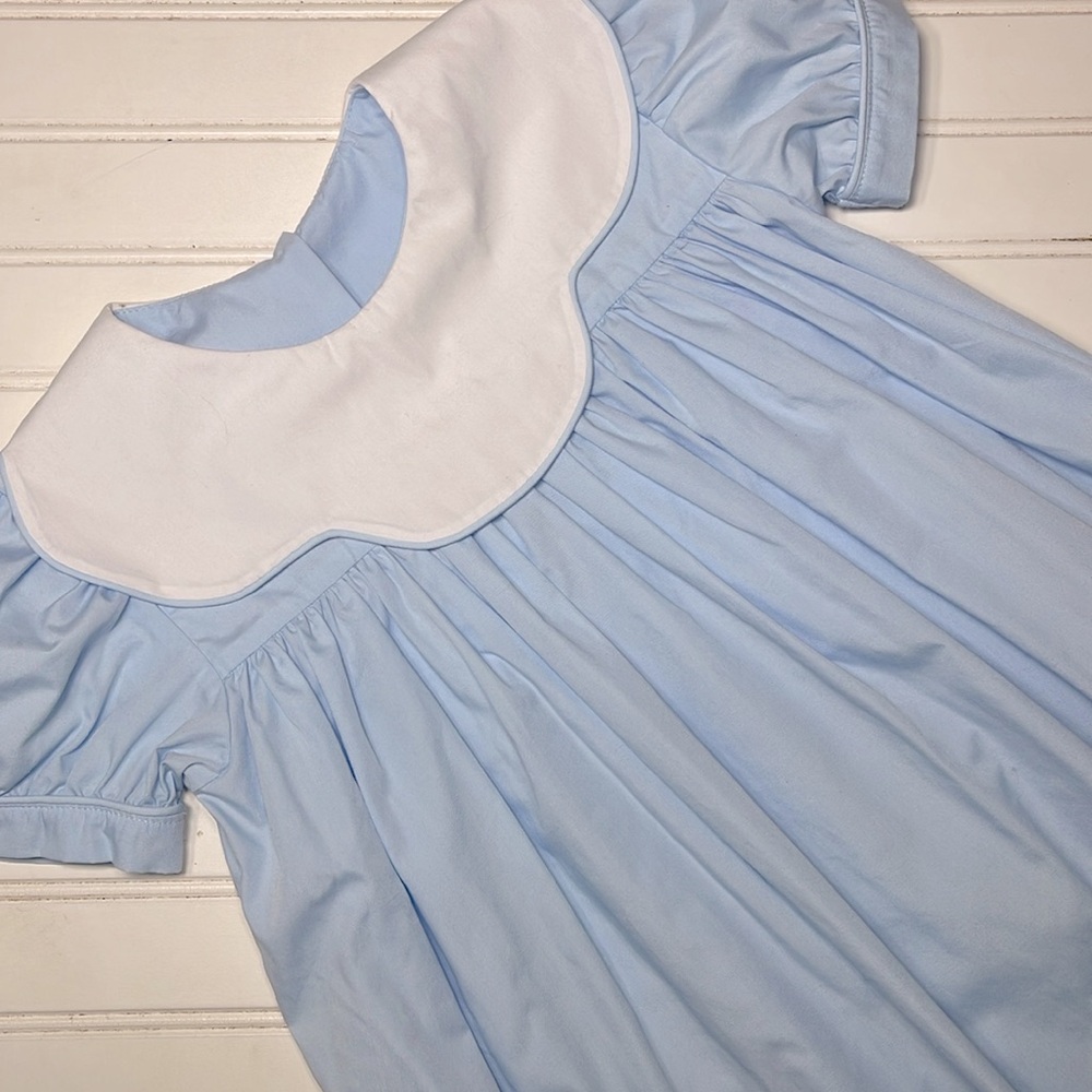 CASTLES & CROWNS Light Blue Heirloom Scalloped Collar Dress